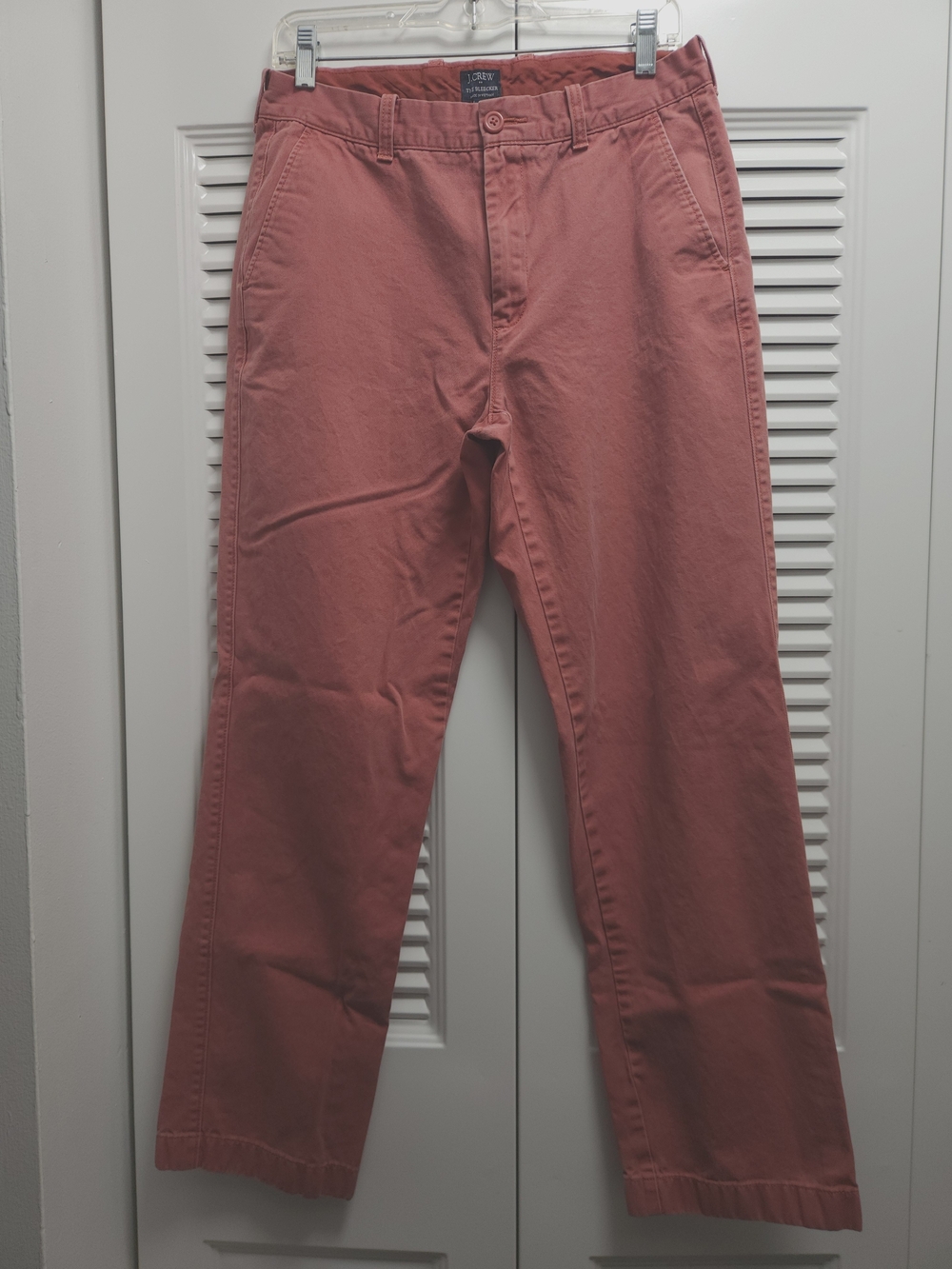 J.Crew The Bleecker Men's Chino Pants 32x32 Salmon Pink Straight Fit Casual